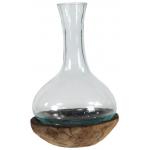Decowood Glass E Round 18x31 cm ronde glazen vaas op boomstronk M decoratie